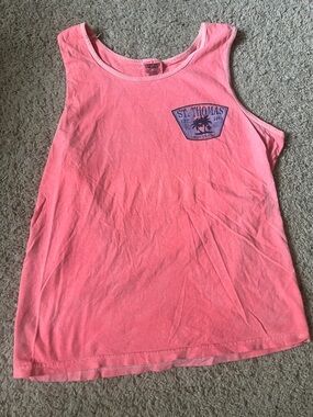 Comfort Colors Coral Pink Logo Tank